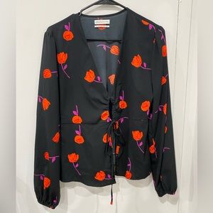 UO Tie Front Top, Floral